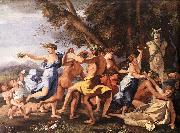 Nicolas Poussin Bacchanal before a Statue of Pan China oil painting reproduction
